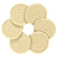 thumbnail image 2 of Pale Yellow Coasters with Holder for Coffee Table 6 Pcs Drink Coaster Sets Absorbent for Home Decor 4 inch, 2 of 7