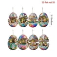 thumbnail image 3 of Sulaicai Set of 8 Wooden Easter Ornaments, Flat Wooden Bunny and Egg Hanging Decorations for Easter Tree, Window, Wall, Car Mirror, or Backpack, Multicolor Spring Holiday Decor, 3 of 7