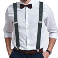thumbnail image 7 of Buyless Fashion Suspenders for Men - 48" Elastic Adjustable Straps 1 1/4" - X Shape - 5134-Gray, 7 of 7