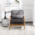 thumbnail image 2 of Gewnee Accent Chair Mid-Century Modern Chair with Pillow Upholstered Lounge Arm Chair with Solid Wood Frame & Soft Cushion for Living Room, Bedroom, Balcony, 2 of 12