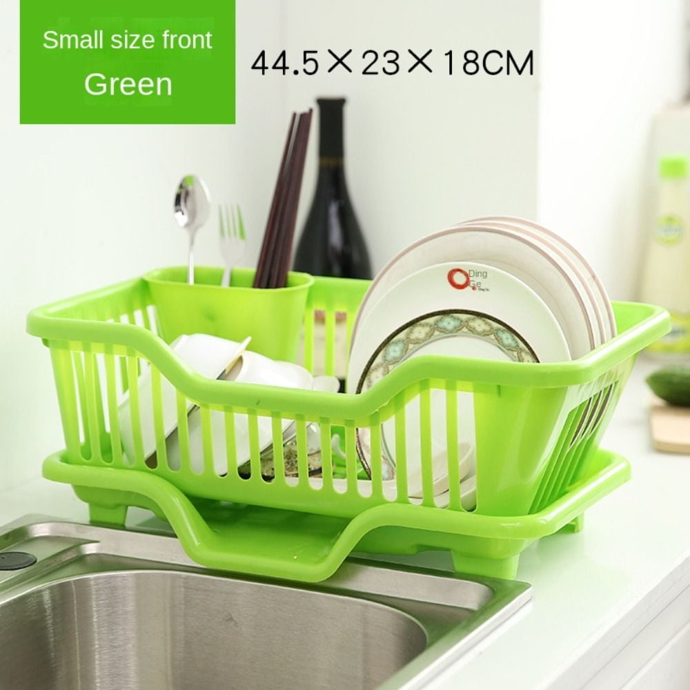 Dish Drying Kitchen Utensils Drainer Rack with Drain Board Countertop Dinnerware Plates Bowls Chopsticks Spoons Organizer