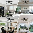 thumbnail image 5 of Ohniyou 38" Flush Mount Outdoor Ceiling Fans with Lights,Reversible Blades Farmhouse Ceiling Fan with Remote for Patio Home Bedroom, 5 of 15