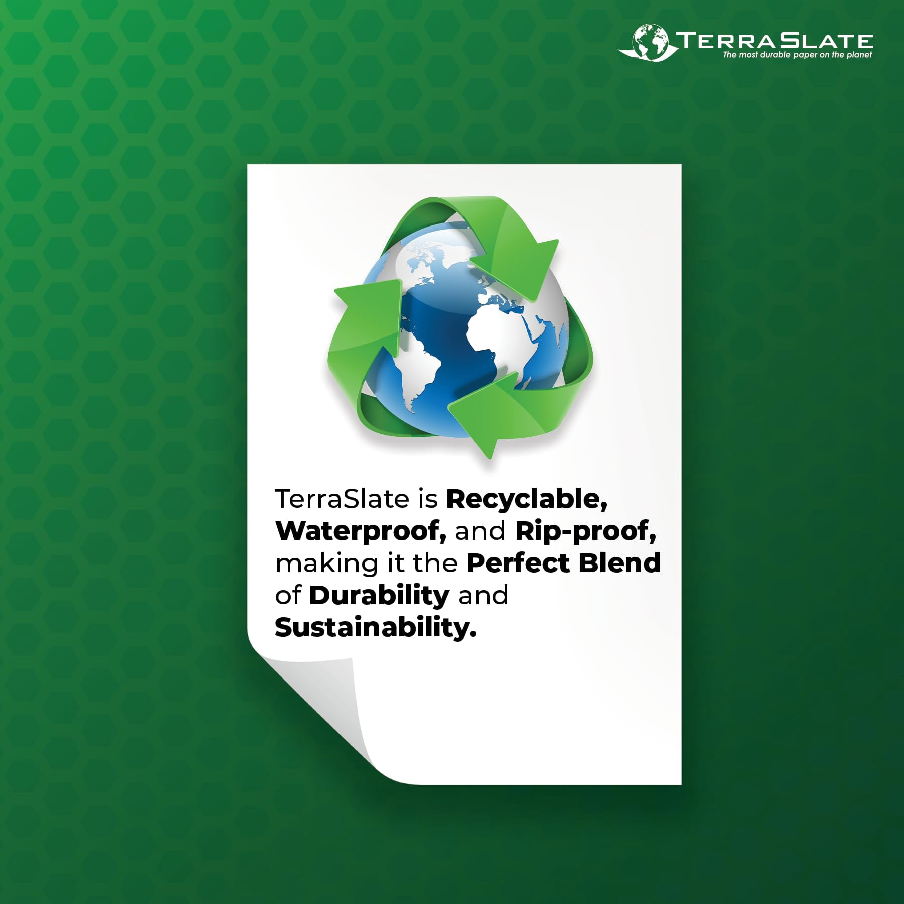 TerraSlate Waterproof Printer Paper | 10 Mil 120lb Cover | 8.5" x 14" Legal Size | Laser Printer Copy Paper | 50 Sheets
