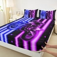 thumbnail image 3 of Feelyou Dirt Bike Twin Sheet Sets, Cool Motorcyclist Twin Fitted Sheet, Motorcycle Sport Flat Sheet, Black Blue Pink Home Decor, 3 of 7