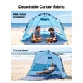 thumbnail image 5 of KFFKFF Beach Tent Sun Shelter for 4 People, Pop-Up Sunshade with UPF 50+ Protection, Portable Canopy with Carry Bag and Sand Pockets, Quick Setup for Camping, Fishing, and Outdoor Picnics, 5 of 9
