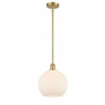 516-1S-SG-G121-10 Innovations Lighting Athens - 1 Light Stem Hung Mini Pendant In Industrial Style-13 Inches Tall and 10 Inches Wide-Satin Gold