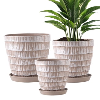 2 pack) Mainstays 6 in Round White Ceramic Mushroom Plant Planter