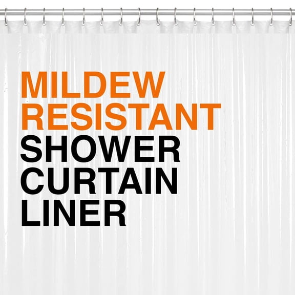 LiBa PEVA 10-Gauge Shower Curtain Liner, 36” W x 72” H - Clear, 10G Extra Heavy Duty Thickness for Bathroom
