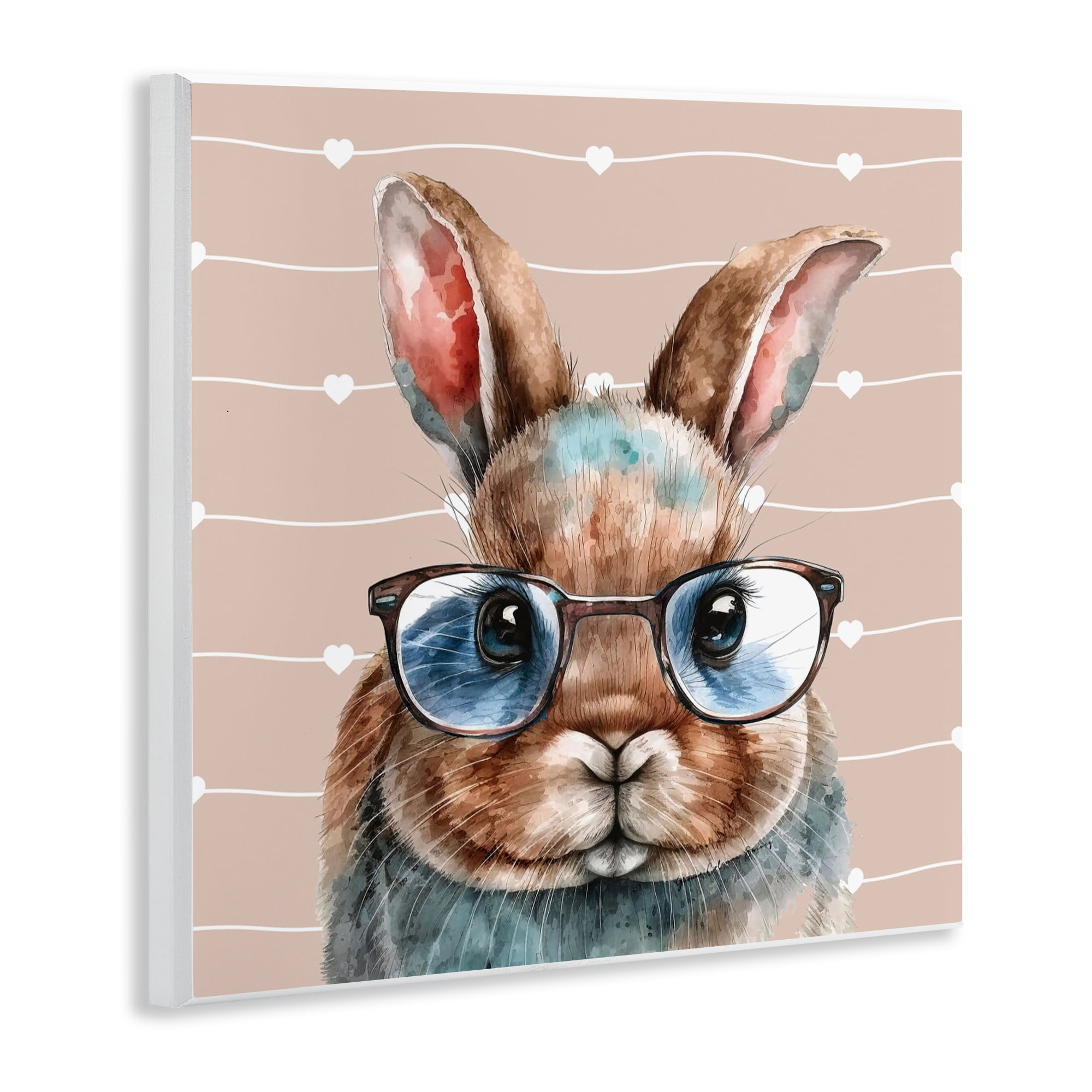 Stupell Industries Buster Rabbit with Specs Wall Plaque Art, design by Yvonne Coleman Burney