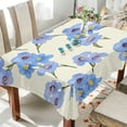 thumbnail image 5 of 54x54 Inch Tablecloth Polyester Square Tablecloth for Home Kitchen Dinner Decor Blue Flower Seamless, 5 of 9
