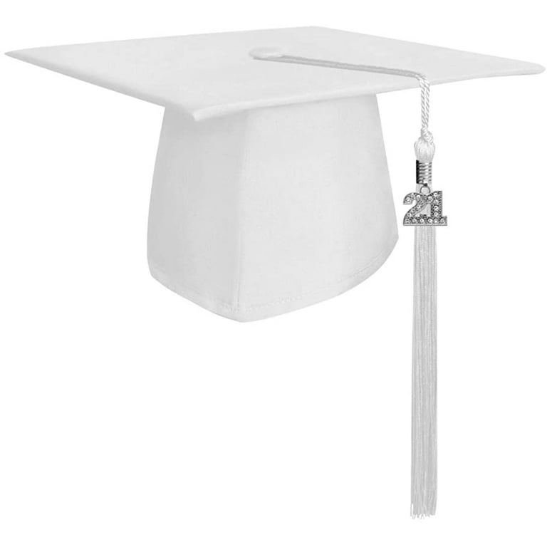 Shiny Silver High School Cap & Tassel - Graduation Caps