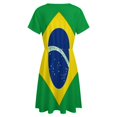 thumbnail image 5 of Brazilian Flag Dress Summer Street Style Dresses Female Short Sleeve Printed Sundress, 5 of 7