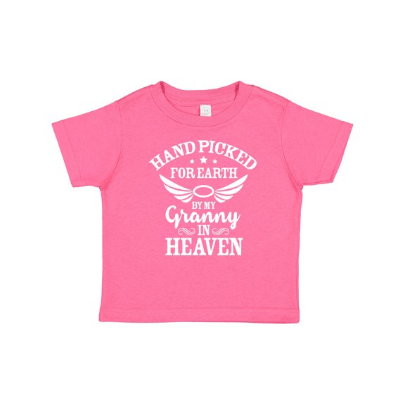 Inktastic Handpicked for Earth by My Granny in Heaven with Angel Wings Boys or Girls Baby T-Shirt