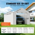 thumbnail image 4 of KFFKFF Canopy Cover for Carport Side Wall 10 x 20 ft, Heavy-Duty Waterproof Garage Tent Shelter Tarp with UV Protection, White (Excludes Top and Frame), 4 of 9