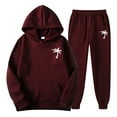 thumbnail image 5 of Men's Suits Product Title for Men Casual Solid Two Piece Hooded Sports Set with Raglan Sleeve Drawstring Pant Set, 5 of 5