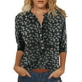 thumbnail image 1 of CHUANK Chemises pour Femmes Décontractées Chemises à Manches 3/4 pour Femmes Été Col Rond Tuniques Amples à Enfiler Hauts Paysage Décontractés Blouse T-Shirt, 1 of 4