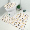 thumbnail image 2 of Cute Cartoon Pug Bathroom Rugs Sets 3 Piece,Toilet Cover Set,Absorbent Non Slip Bathroom Mats Sets with U-Shaped Contour Rug Toilet Rug Set, 2 of 5