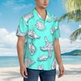 thumbnail image 5 of Balery Seashell And Starfish Print Men's Hawaiian Shirts Short Sleeve Beach Shirt Relaxed Fit Vacation Button Down Shirts-3X-Large, 5 of 9