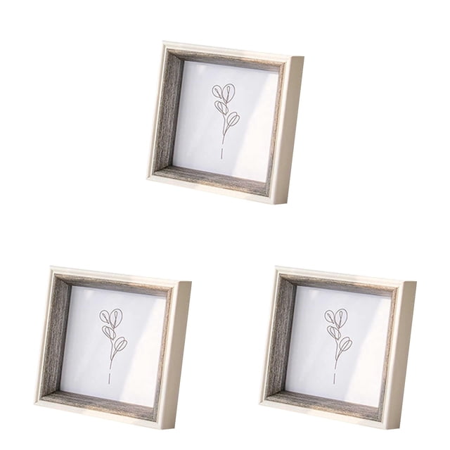 CY5O5ee 3PCS 7x7inch Square Picture Frame Small Shadow Box Picture Frames Frame Display Case Desktop Decoration Picture Frame for Wall and Tabletop