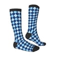 thumbnail image 3 of Fotbe Blue Squares print Women's Men's Novelty Crew Socks Cotton Socks Knee High Socks for Walking,Running,Nurses,Pregnancy, 3 of 9