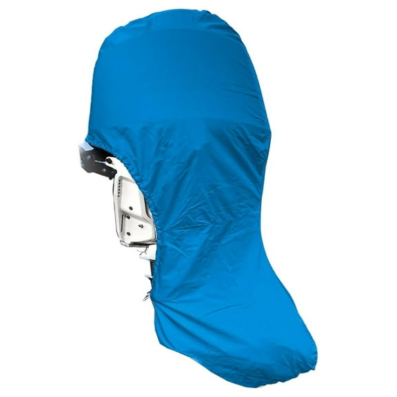Heavy Duty Outboard Motor Cover, Waterproof 600D Polyester Full Size Boat Engine Cover for Motor up to 100-150 Blue Color