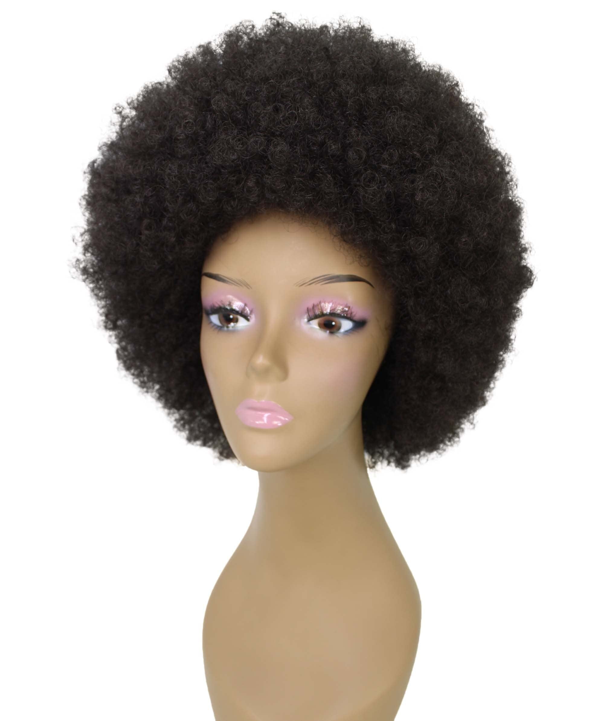 LUXLUXE Audre Curly Layered 13 in Long Half Wig Mix Human Hair and Synthetic Fibers, Dark Brown