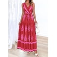 thumbnail image 6 of PRETTYGARDEN Womens Floral Maxi Dress Sleeveless Vneck Belt Ruffle Long Dresses Boho Summer Beach Vacation Clothes, 6 of 9