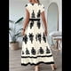 thumbnail image 4 of Vestidos de Verano para Mujer 2025, Informales, con Mangas con Volantes, Estilo Bohemio, para Playa, Color Albaricoque, Talla XL, 4 of 6