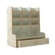 thumbnail image 5 of Organizador de bolígrafos de madera para oficina, organizador de escritorio multifuncional con múltiples rejillas. Blanco, 5 of 9