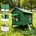 thumbnail image 4 of Maison pour Chat Extérieure Surélevée Toutes Saisons – Imperméable, Isolée et Pliable pour un Confort Douillet, Maison pour Chat Extérieure Résistante aux Intempéries avec Base Surélevée dans Garage, Cour, Véranda pour Chats Errants, avec Fenêtre (Vert,G), 4 of 9