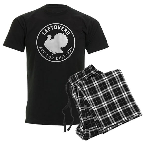 CafePress - Leftovers Are For Quitters Men's Dark Pajamas - Men's Dark Loose Fit Cotton Pajama Set