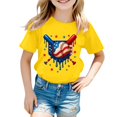 thumbnail image 5 of WMQPNNS Shirts for Girl Kids Tops Size 7-8 Casual Short Sleeve Crew Neck Tops Loose Fit Printed Cotton Tops Shirts Graphic Tee Shirt for Summer(Size 8-9 Years, Yellow-1), 5 of 5