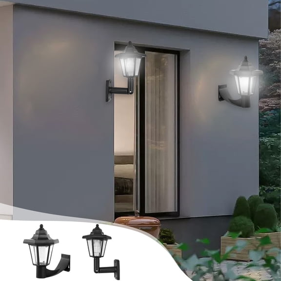 Xihbxyly Lámpara Solar de Pared, Iluminación Exterior para Jardín, Diseño Ecológico, Pantalla Hexagonal Suave, Sin Cableado, Decoración para Caminos de Jardín, Impermeable, Tamaño 24,5 X 12,5 Cm