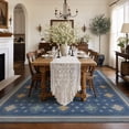thumbnail image 2 of TURCURNO 10x14 Area Rug, Vintage Boho Medallion Large Living Room Rug Washable Non Slip Low Pile Rug Distressed Rug Indoor Retro Carpet for Bedroom Dining Room Office, Midnight Blue, 2 of 11