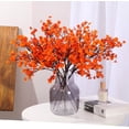 thumbnail image 4 of 6 Pcs Faux Flower Fake Babys Breath Flower Bulk Artificial Gypsophila Bouquet Silk Floral for Home Kitchen Bedroom Festival Wedding Xmas Party Decor (Orange), 4 of 5