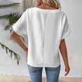 thumbnail image 2 of Camisas de Manga Corta para las Mujeres Casual, Botón de Cuello en V de la Moda de Verano, Top Suelto/Camisa Casual, 2 of 4