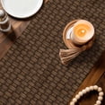 thumbnail image 3 of Dark Brown Rattan Table Runner 90 Inches, Vintage Abstract Wicker Texture Bed Runner Dresser Scarves Tabletop for Indoor Outdoor Parties/Ceremony/Banquet, 13" x 90", 3 of 8