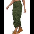 thumbnail image 2 of Falda Vaquera de Cintura Alta por Debajo de la Rodilla para Mujer Verde XXL, 2 of 9