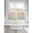 thumbnail image 2 of Half Window Curtain 36 Inches Long, Spring Floral Window Treatment Curtain Drapes, Summer Colorful Tulip Botanical Vintage Small Tier Curtains for Bathroom Over Sink, 27.5"x36", 2 Panels, 2 of 7