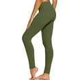 thumbnail image 2 of Bravo! Womens Leggings High Waisted Soft Black Leggings Yoga Pants for Workout 2 pc Navy and Olive, 2 of 3
