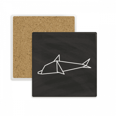 

Origa Dolphin Geometric Shape Square Coaster Cup Mat Mug Subplate Holder Insulation Stone