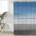 thumbnail image 2 of 72x78 Inch Shower Curtain Blue Gray Bathroom Decor Waterproof Fabric Bathtub Bath Curtains Decorative Vintage Farmhouse Gradient Wooden Grain Art Extra Long Shower Curtain Set with Hooks, 2 of 6
