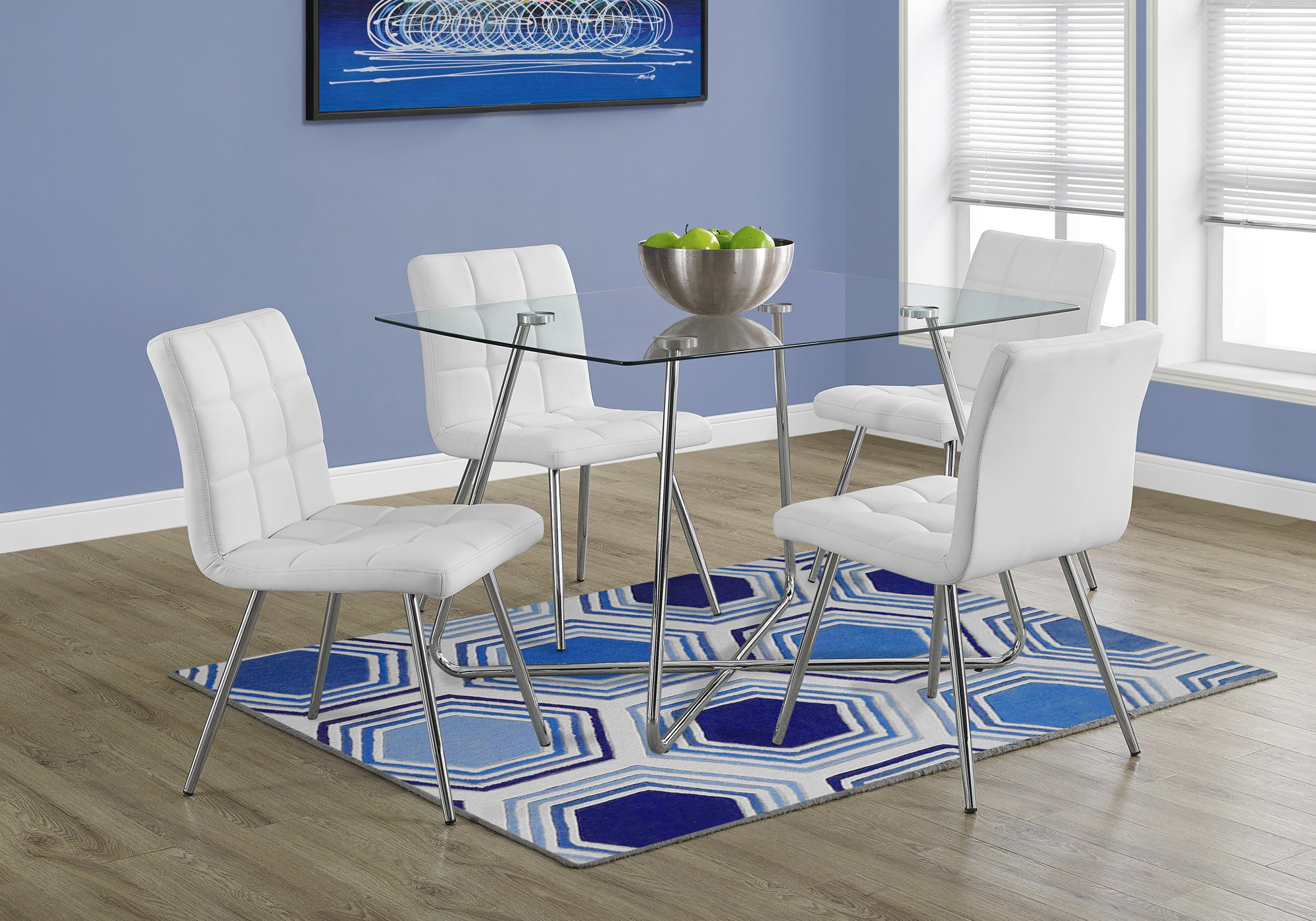 Monarch Dining Table 36"X 48" / Chrome With 8Mm Tempered Glass - image 2 of 2