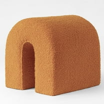 SHYFOY N-Shaped Upholstered Accent Ottoman – Modern Fabric Footrest Stool, Small Bench for Living Room