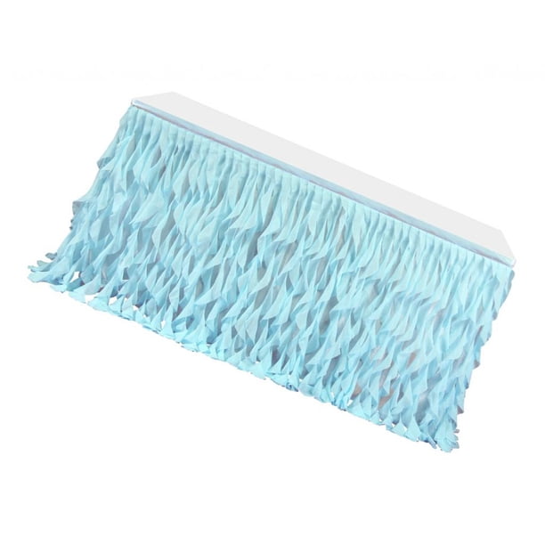 Falda de mesa de tul azul para despedida de soltera, boda, baby shower y fiesta de cumpleaños Los 75x183cm