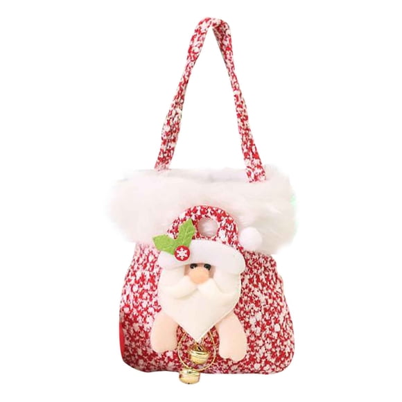 Cesta de Regalo de Navidad, bolsa de caramelos para Nochebuena, bolsa de regalos de Navidad, cesta de snacks navideños, ideal para hogar, portátil, de madera, diseño de 2 niveles, para sala