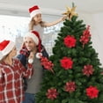 thumbnail image 4 of WMGHA 18 Pcs 3 Styles Christmas Glitter Poinsettia Flowers Artificial Berry Picks Christmas Tree Ornaments Artificial Christmas Flowers with Clips for Xmas Wedding Wreath Floral Decorations, 4 of 7