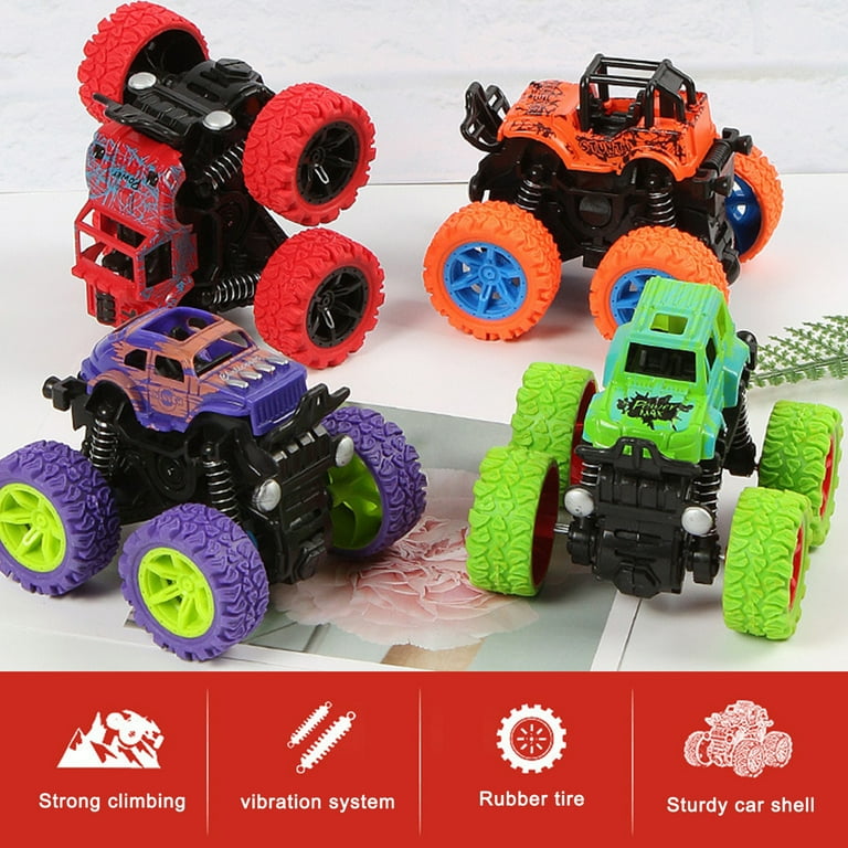 Fridja Pull Back Monster Trucks Toys, Friction Powered, Ideal Gift for Kids 