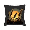 thumbnail image 4 of Set of 2 18x18in Throw Pillow Covers - Elegant Golden Wheat Silhouette Design on Dark Background Perfect for Couch Bed or Car, 4 of 8