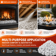 Artrylin 7 oz Aluminum Silicate Fibe,High-Temperature Resistance Fireplace Embers,Rock Wool Glowing Embers,Rock Wool for Vented Gas Fireplaces,Mineral Fiber Rock Wool